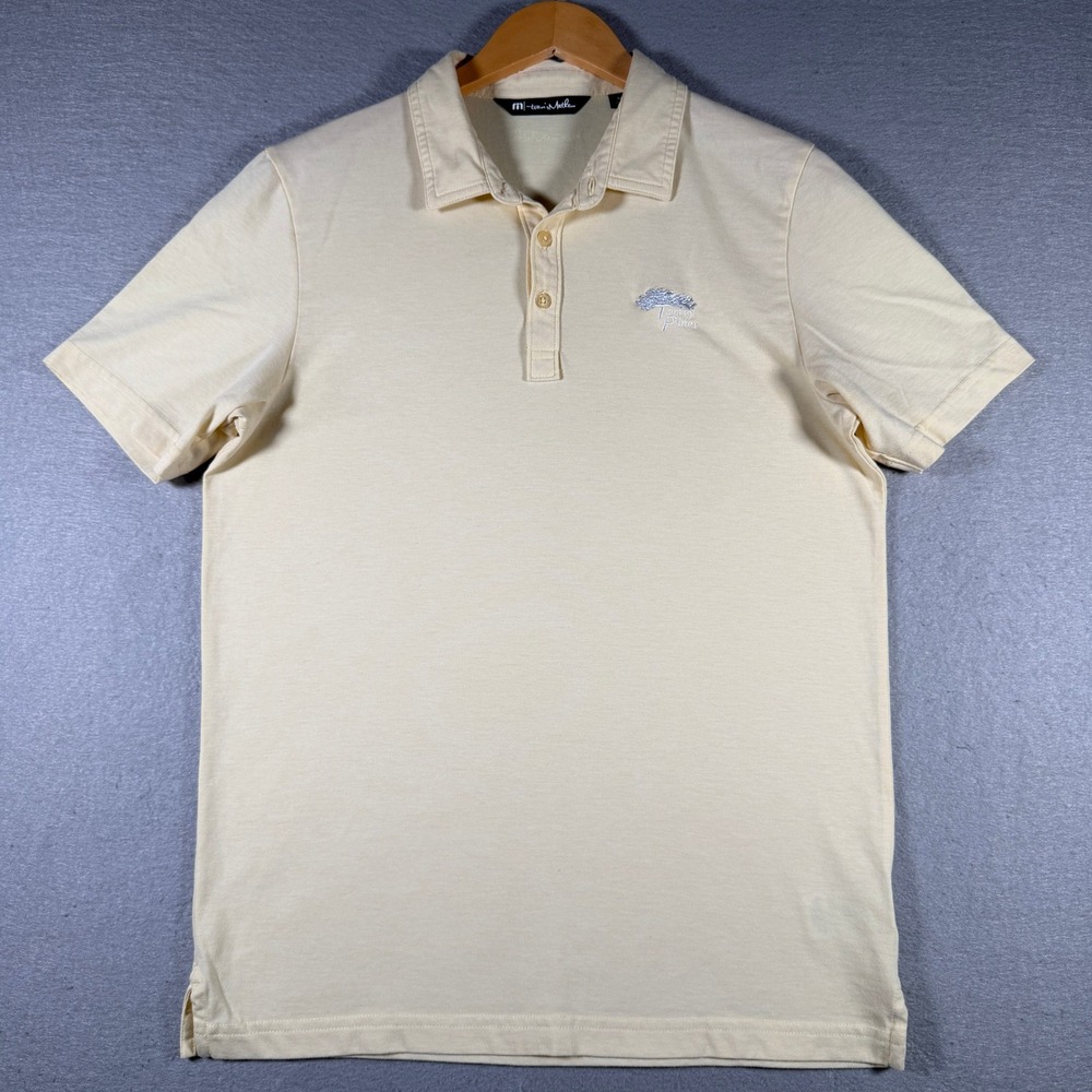 Travis Mathew Mens Torrey Pines Polo Shirt Pale Yellow Pima Cotton 1MM211NL M
